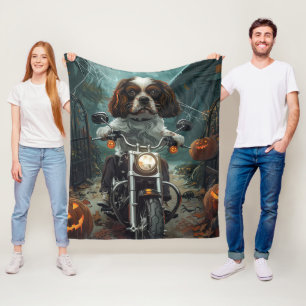 Cavalier King Charles Spaniel Halloween Gruselig Fleecedecke