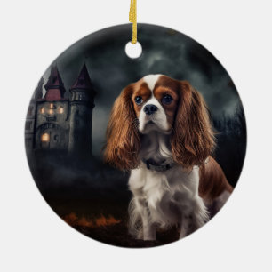 Cavalier King Charles Spaniel Halloween Gruselig Keramik Ornament