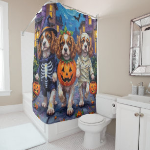 Cavalier King Charles Spaniel Halloween-Kostüme Duschvorhang