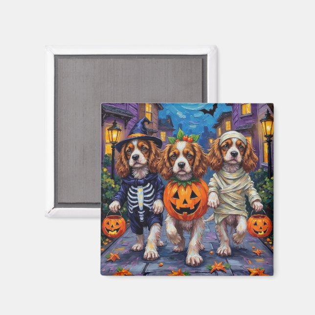 Cavalier King Charles Spaniel Halloween-Kostüme Magnet (Vorderseite/Rückseite)
