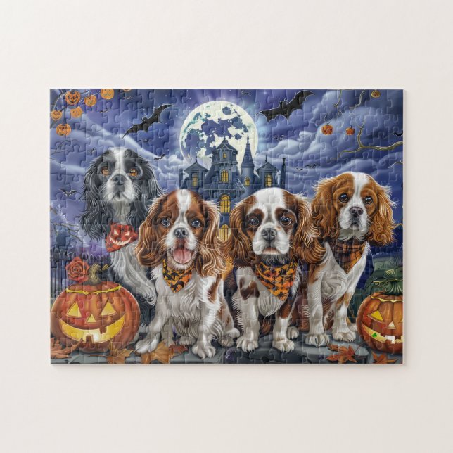 Cavalier King Charles Spaniel Halloween Spooky (Horizontal)