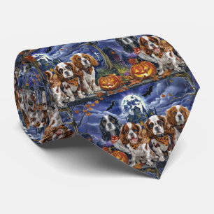 Cavalier King Charles Spaniel Halloween Spooky Krawatte