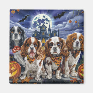 Cavalier King Charles Spaniel Halloween Spooky Magnet