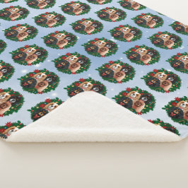 Cavalier King Charles Spaniel Holiday Blanket Sherpadecke