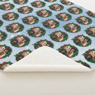 Cavalier King Charles Spaniel Holiday Blanket Sherpadecke
