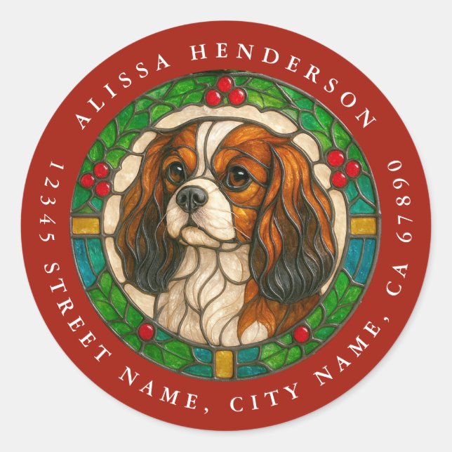 Cavalier King Charles Spaniel Hund runde Aufkleber (Vorderseite)