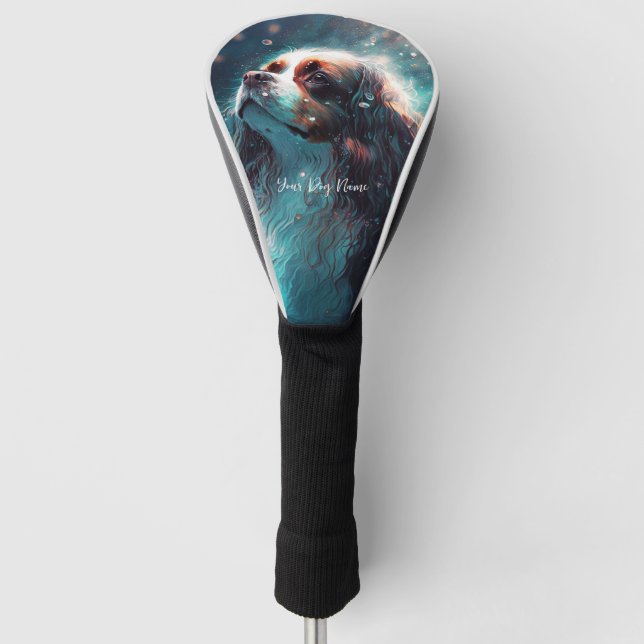 Cavalier King Charles Spaniel Hund schwimmen im Wa Golf Headcover (Vorderseite)