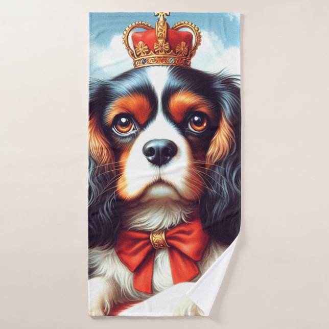 Cavalier King Charles Spaniel Illustration Badehandtuch (Badehandtuch)
