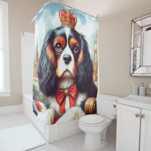 Cavalier King Charles Spaniel Illustration Duschvorhang