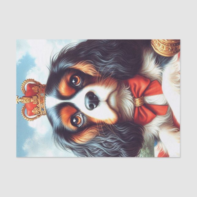 Cavalier King Charles Spaniel Illustration Seidenpapier (Vorderseite)