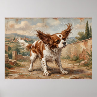Cavalier King Charles Spaniel Impressionist Landsc Poster