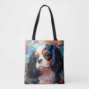 Cavalier King Charles Spaniel in Blume Tasche