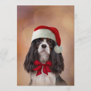 Cavalier King Charles Spaniel in rotem Hut des Wei Einladung