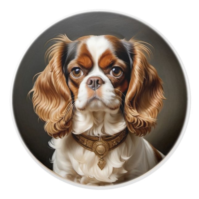 Cavalier King Charles Spaniel Keramikknauf (Vorderseite)