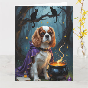 Cavalier King Charles Spaniel Launiger Halloween  Karte