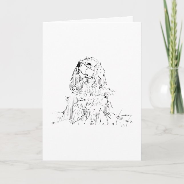 Cavalier King Charles Spaniel, Minimalistische Kun Karte (Vorderseite)