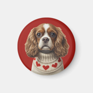 Cavalier King Charles Spaniel mit Herz Magnet