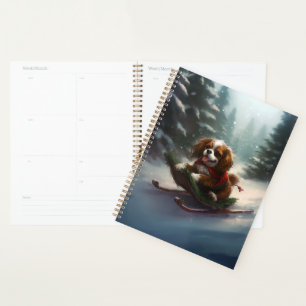 Cavalier King Charles Spaniel neige de Noël