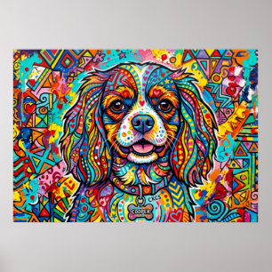 Cavalier King Charles Spaniel Neo-Pop-Volks-Kunst  Poster