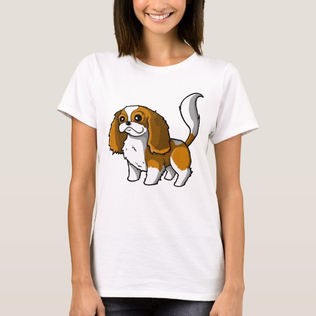 Cavalier King Charles Spaniel niedlich Hundeschema T-Shirt (Vorderseite)