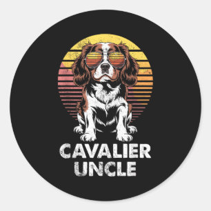 Cavalier King Charles Spaniel Onkel Vintage Hund B Runder Aufkleber