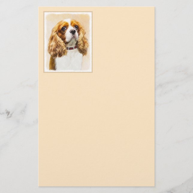 Cavalier King Charles Spaniel Original Malerei Briefpapier (Vorderseite)