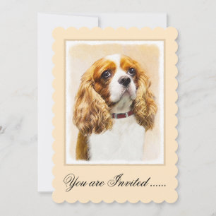 Cavalier King Charles Spaniel Original Malerei Einladung