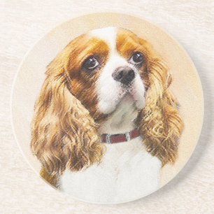 Cavalier King Charles Spaniel Original Malerei Getränkeuntersetzer