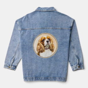 Cavalier King Charles Spaniel Original Malerei Jeansjacke