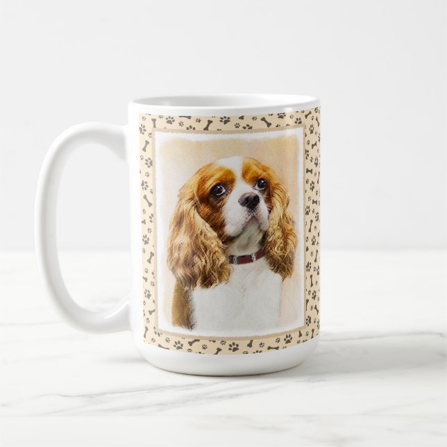 Cavalier King Charles Spaniel Original Malerei Kaffeetasse (Links)