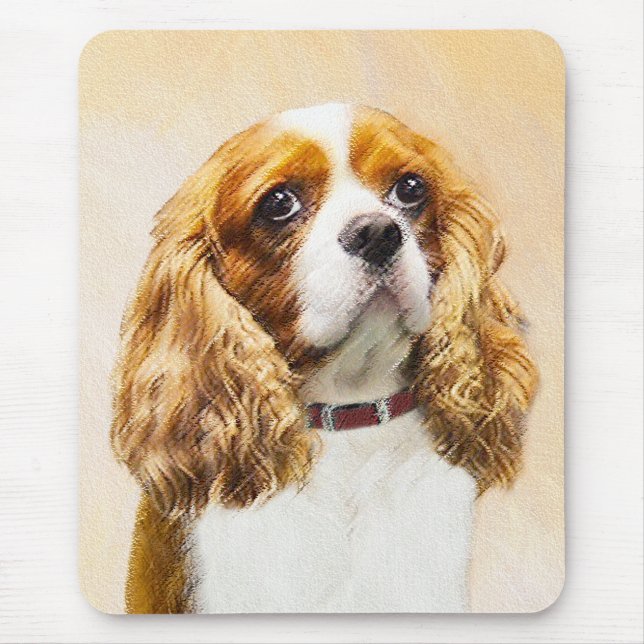 Cavalier King Charles Spaniel Original Malerei Mousepad (Vorne)