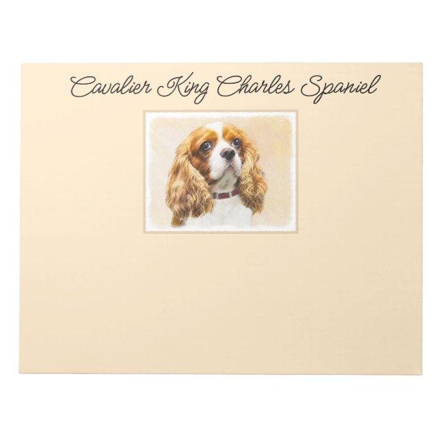Cavalier King Charles Spaniel Original Malerei Notizblock (Vorderseite)