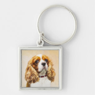 Cavalier King Charles Spaniel Original Malerei Schlüsselanhänger