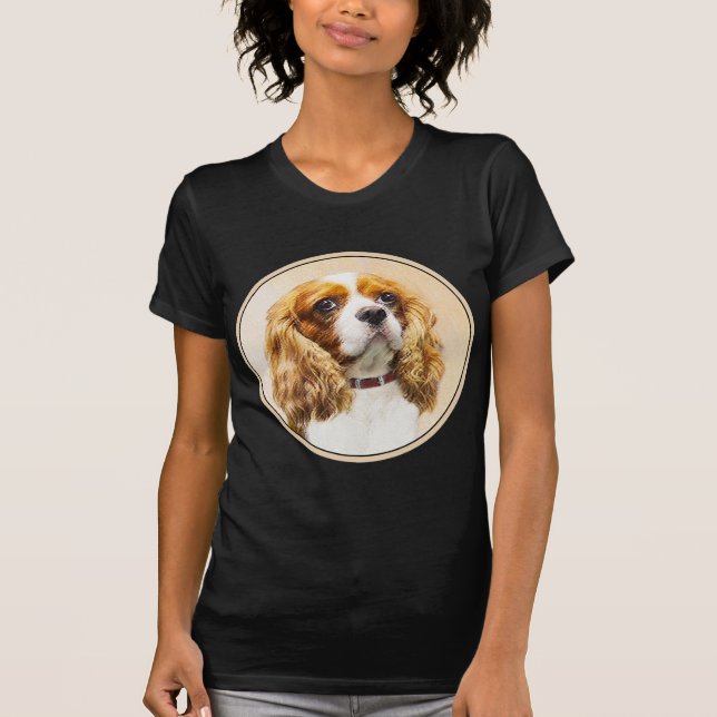 Cavalier King Charles Spaniel Original Malerei T-Shirt (Vorderseite)