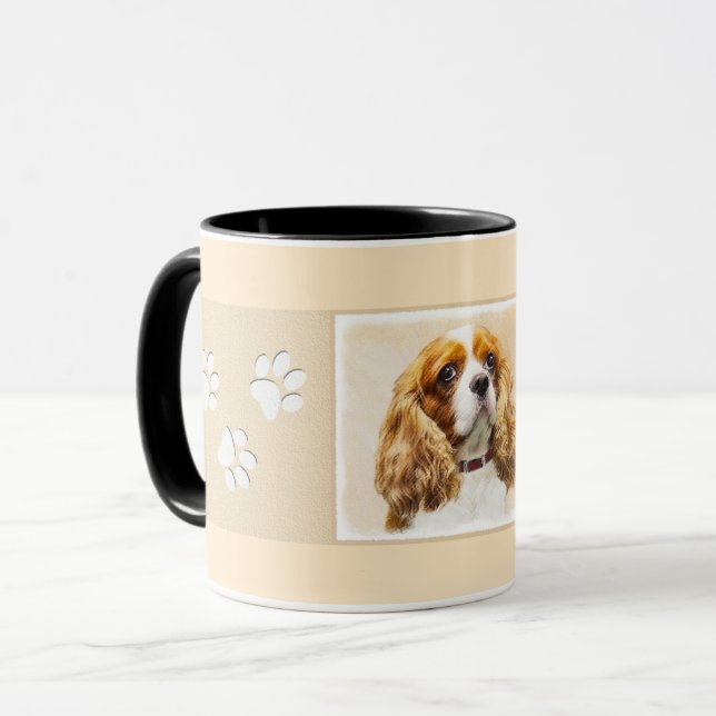 Cavalier King Charles Spaniel Original Malerei Tasse (Vorderseite Links)