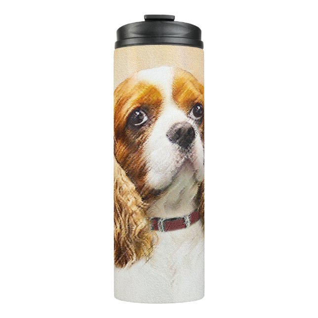 Cavalier King Charles Spaniel Original Malerei Thermosbecher (Vorderseite)