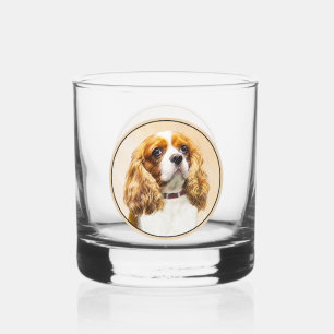 Cavalier King Charles Spaniel Original Malerei Whiskyglas