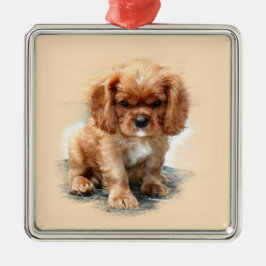 Cavalier King Charles Spaniel Ornament Aus Metall