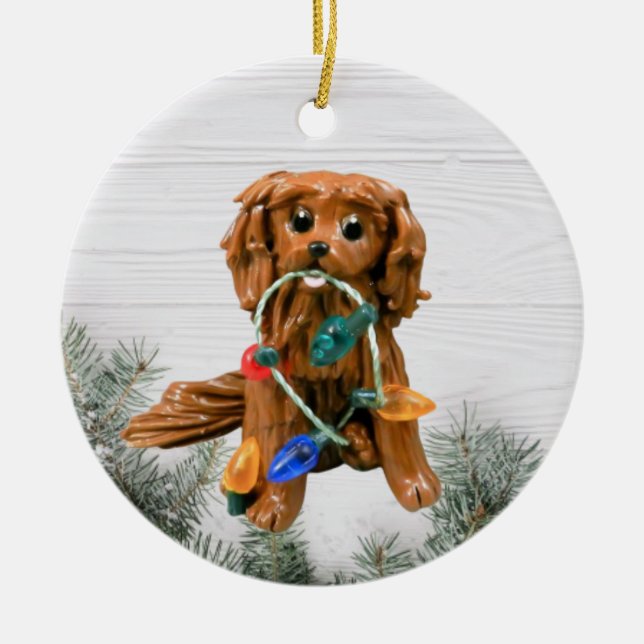 Cavalier King Charles Spaniel ornement de Noël (Devant)