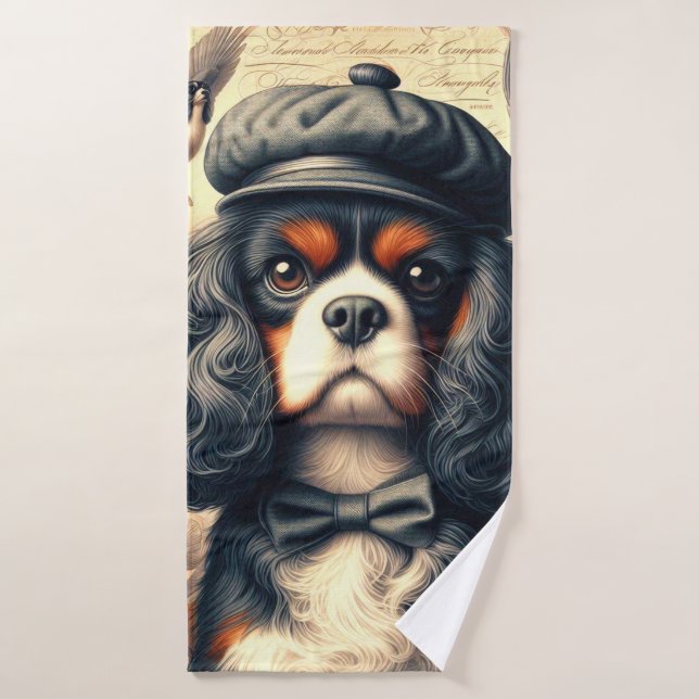 Cavalier King Charles Spaniel Painting Badehandtuch (Badehandtuch)