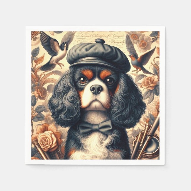 Cavalier King Charles Spaniel Painting Serviette (Vorderseite)