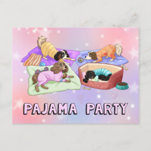 Cavalier King Charles Spaniel Pajama Party Cards! Postkarte