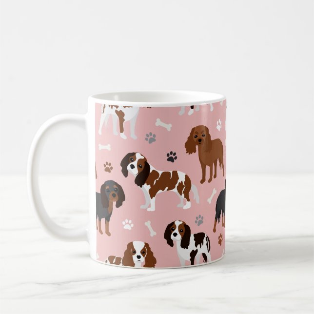 Cavalier King Charles Spaniel Paws and Bones Coffe Kaffeetasse (Links)