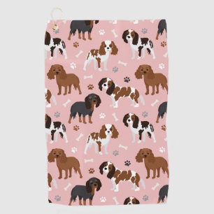 Cavalier King Charles Spaniel Paws and Bones Golf Golfhandtuch