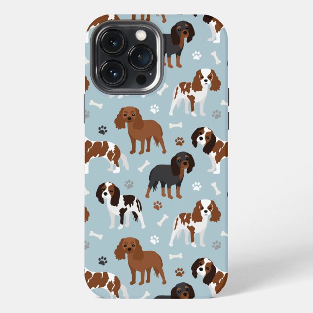 Cavalier King Charles Spaniel Paws and Bones iPhone 13 Pro Max Hülle (Rückseite)