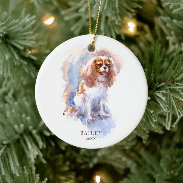 Cavalier King Charles Spaniel Pet Dog Custom Keramik Ornament (Baum)