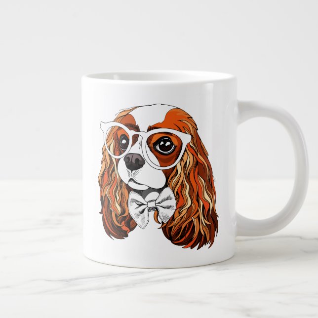 Cavalier King Charles-Spaniel-Portrait Jumbo-Tasse (Rechts)