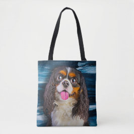 Cavalier King Charles Spaniel Portrait Painting Tasche