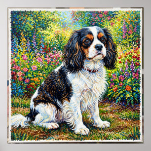 Cavalier King Charles Spaniel Poster de jardin P