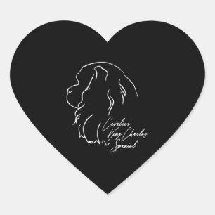 Cavalier King Charles Spaniel Profile dog Mom Herz-Aufkleber